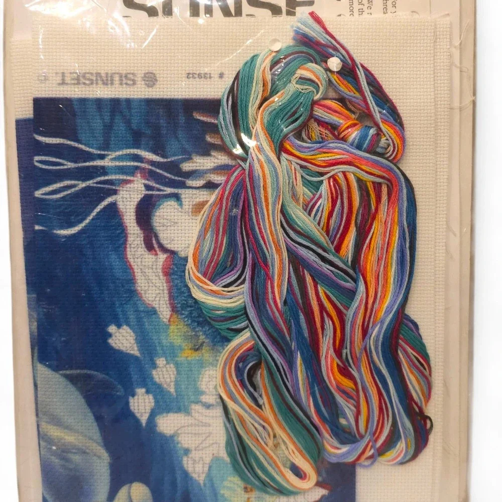 1996 Sunset No Count Cross Stitch Kit Underwater Tranquillity Dolphins